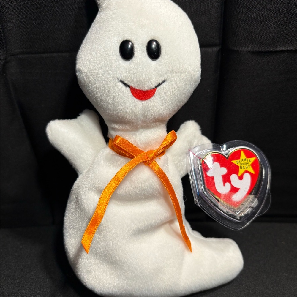 Rare Ty Original Beanie Baby 1995 Spooky the Ghost Discontinued